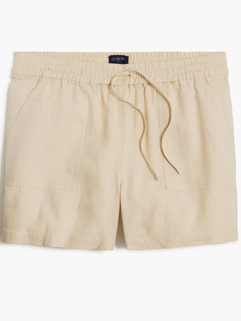 J Crew Factory Linen Blend Tan Drawstring Shorts
